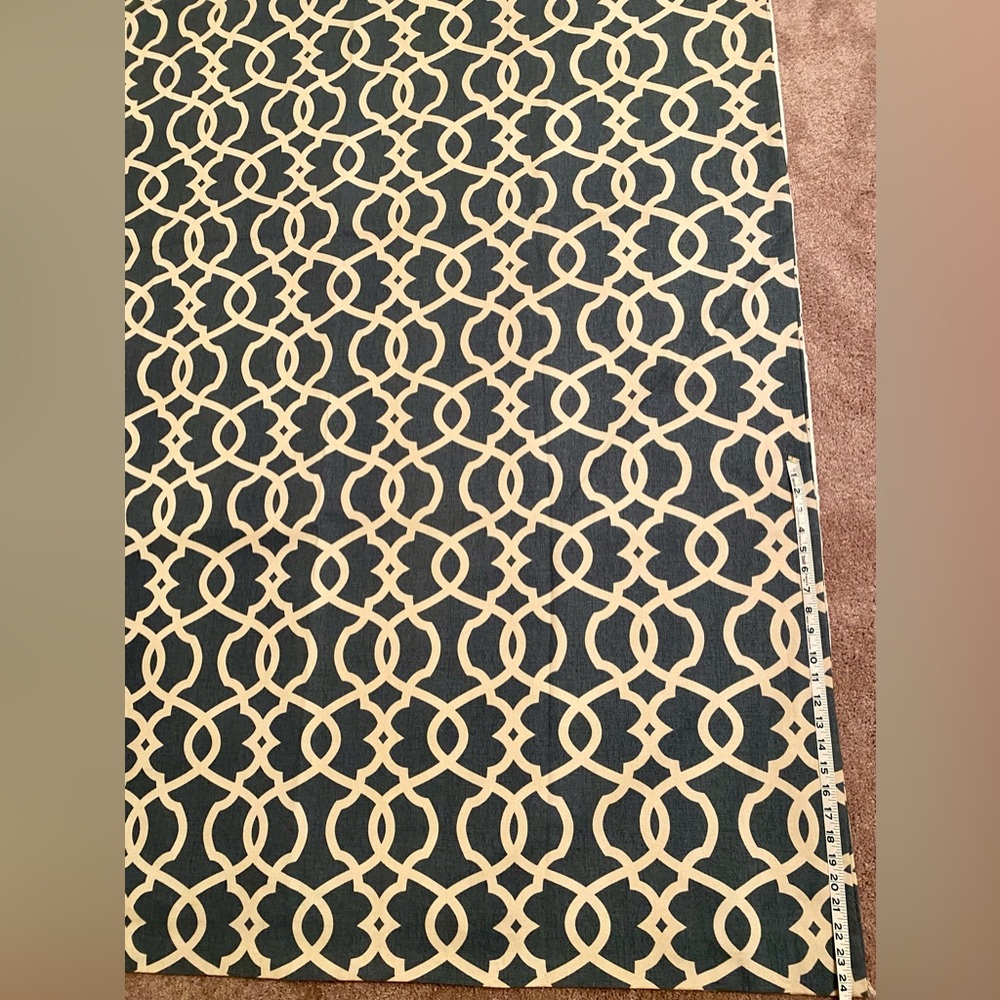 4 Panels Blue & White Trellis Drapes 2 are 53” x 84.5”,  2 are 26” w x 81.5”